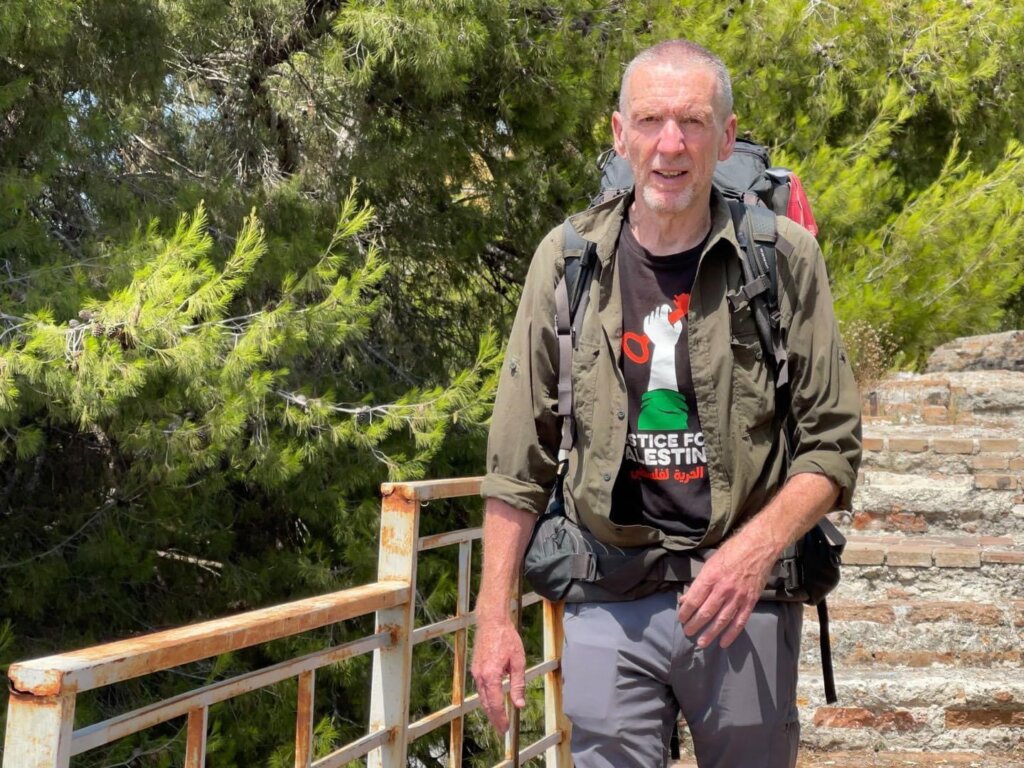 Mick Bowman, 65, walked 1,600miles in stance for Palestine and refugees