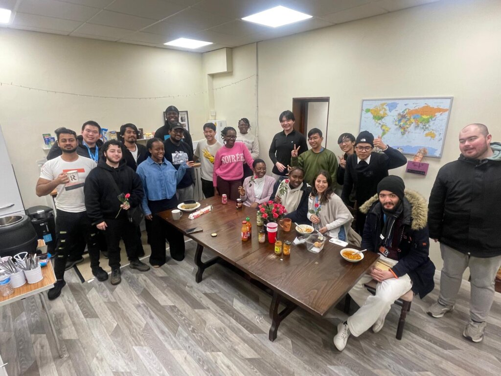 International students socialising at the university's chaplaincy.